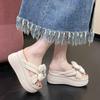 Fashion 8CM Platform Slippers Sandals Woman Bowknot Thick Sole Slippers Women Chunky Flip Flops Summer Casual Beach Slides Zapatos Mujer