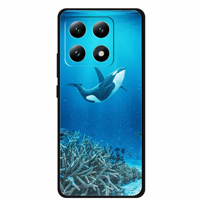 For Xiaomi 15T 5G Black Protection Scenery Printed Soft Silicone Bumper for Xiaomi 15T Pro 5G Cloud Planet Painted Bumper Coque