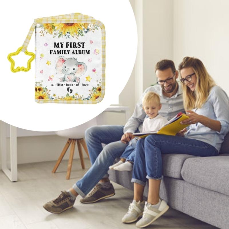 Soft Photo Cloth Book Baby's My Firsts Family Album My Firsts Book of Photos Baby Memory Album Holds 4×6 Pictures