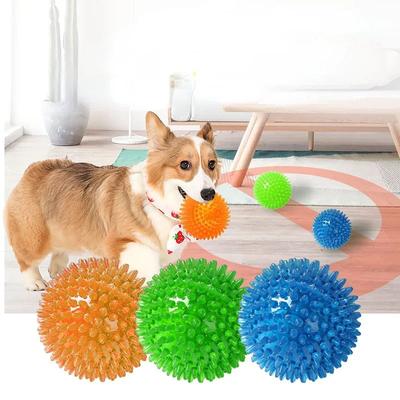 Игрушки для собак, кошек, щенков, звучащая игрушка, скрипучий шарик для чистки зубов, шарик для чистки зубов, TPR, тренировочная жевательная игрушка для зубов домашних животных, шары с шипами, аксессуары