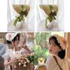 French Rural style Lolita Straw Hat Ribbon Bow Ruffle Lace Girl Sun Hat Handmade With Strap Ribbon Flower Flat Top Hat