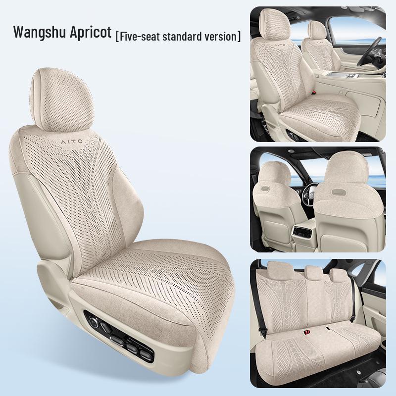 AITO M7 Car Seat Cushion, Universal All-Season Suede Saddle Pad for Six-Seater Vehicles