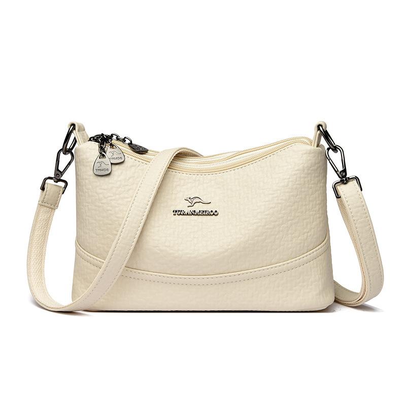 Летняя новая женская трендовая многослойная повседневная маленькая квадратная сумка через плечо из мягкой кожи, текстурная сумка-мессенджер для поездок на работу