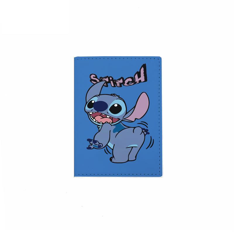 Cute Stitch Passport Holder PU Leather Travel Passport Cover Multi-Function Print Passport Case 6pcs