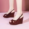 Мода 2025 горячая распродажа новые босоножки с открытым носком модный ремешок с пряжкой больших размеров женские летние повседневные сандалии бестселлер на танкетке