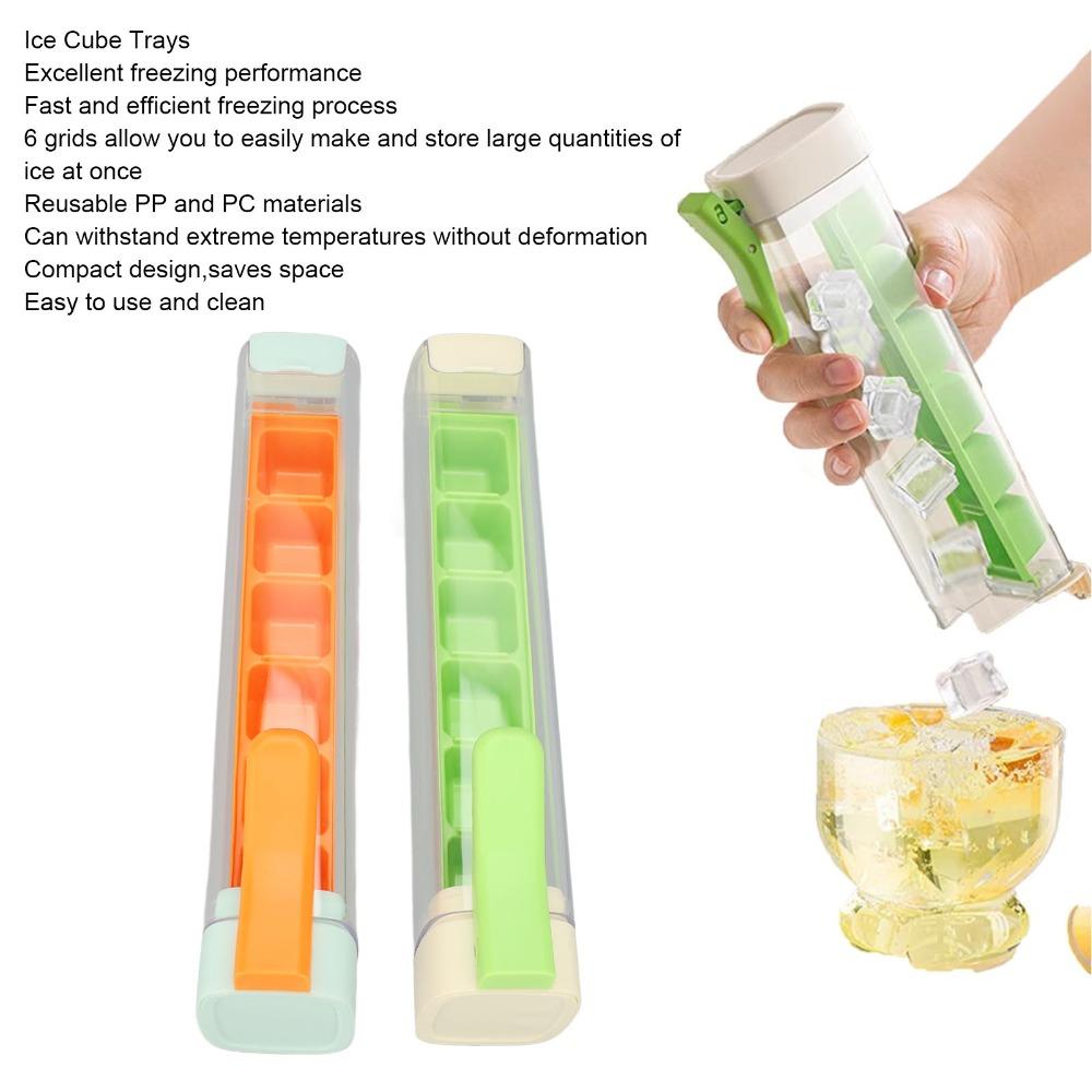 2pcs Detachable Design Press Ice Cube Maker Ice Cube Tray with Lid Fruit Drinking Making