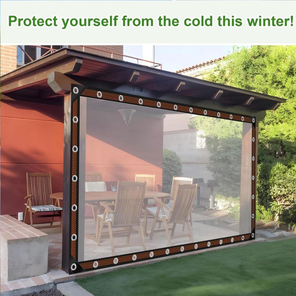 Transparent Tarpaulin Clear Tarp Anti Tear Easy Installation Convenient with Eyelets Waterproof