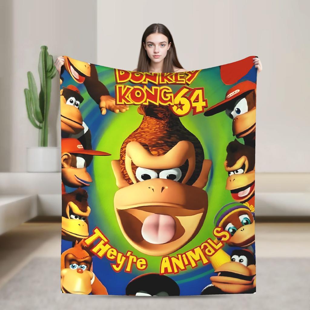 Donkey Kong Game Blankets Flannel Awesome Warm Throw Blanket for Bedspread Summer