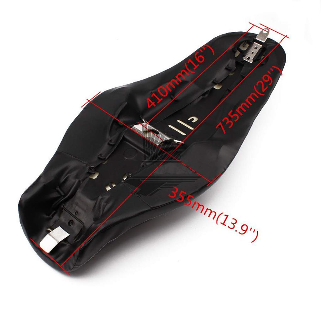 YIBO 1-Piece Motorcycle Seat Cushion Black Driver + Rear Passenger for Harley Sportster 883 Iron XL1200 Black New (Black Cushion)