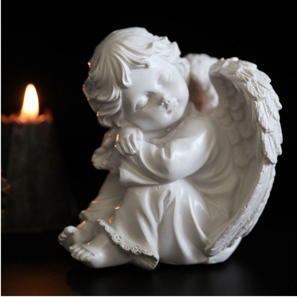 Pray Little Angel High Quality Desktop Ornaments Resin Crafts Garden Sculpture Winged Angel Statue
