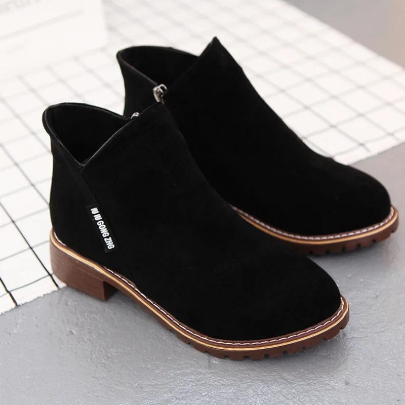 Модная обувь, женская мода, ботильоны на толстой подошве, удобные, большого размера, зимние ботинки для женщин, женские ботинки на платформе, Botas De Mujer 2024