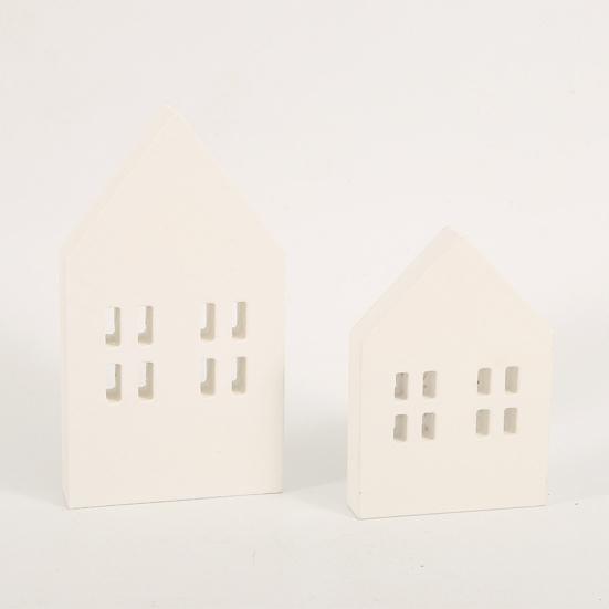 Wood Craft Eco-friendly Unique Design No Glitch Nordic Style Miniature Christmas Decor Good Texture Small House Wooden Craft Household Supply