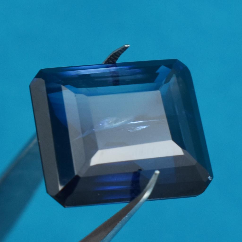 Natural Blue Sapphire Loose Gemstone Emerald Cut 40.25 ct September Birthstone for Gem Collections