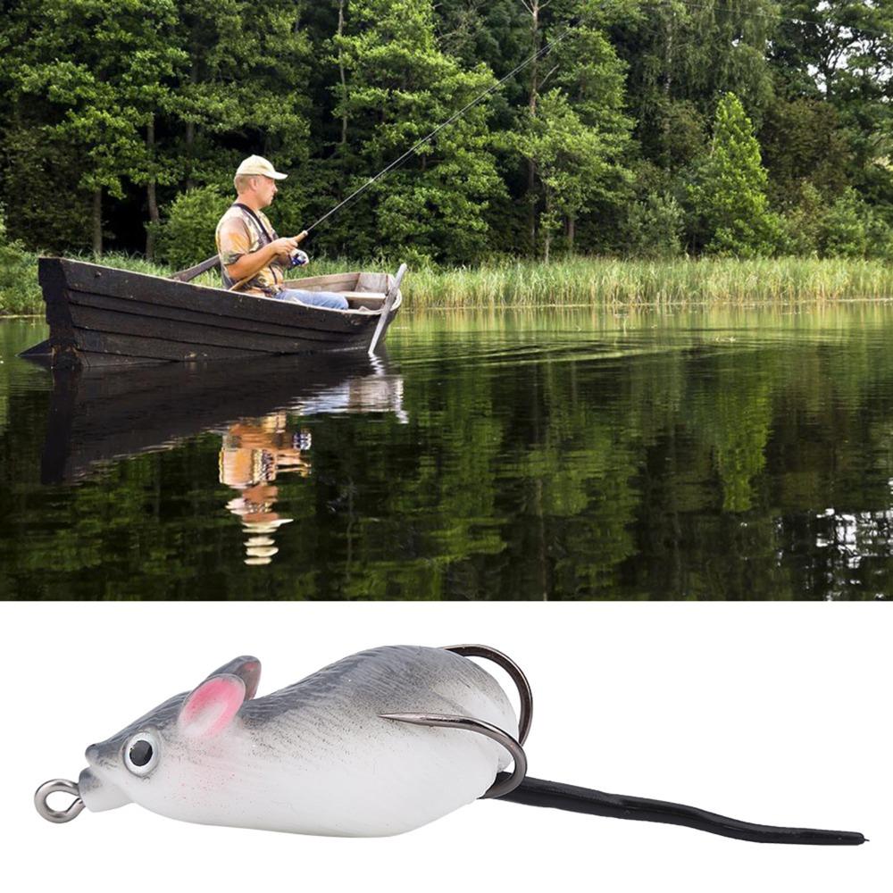 Прочные двойные крючки Мягкие рыболовные приманки Мягкие мыши Вращающийся хвост Рыболовная приманка Искусственная приманка Пресная вода