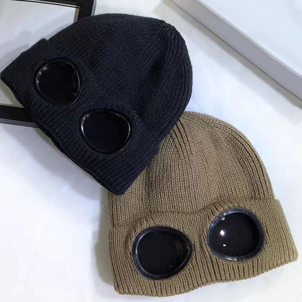 Веселая шапка-череп Вязаная шапка с декоративными очками Шапка-пуловер Унисекс Шапка-череп 2000-е для активного отдыха