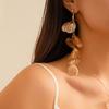 Salircon Gothic Creative Metal Wire Ginkgo Leaf Pendant Drop Earrings Fashion Punk Gold Color Earrings Women's Aesthetic Jewelry