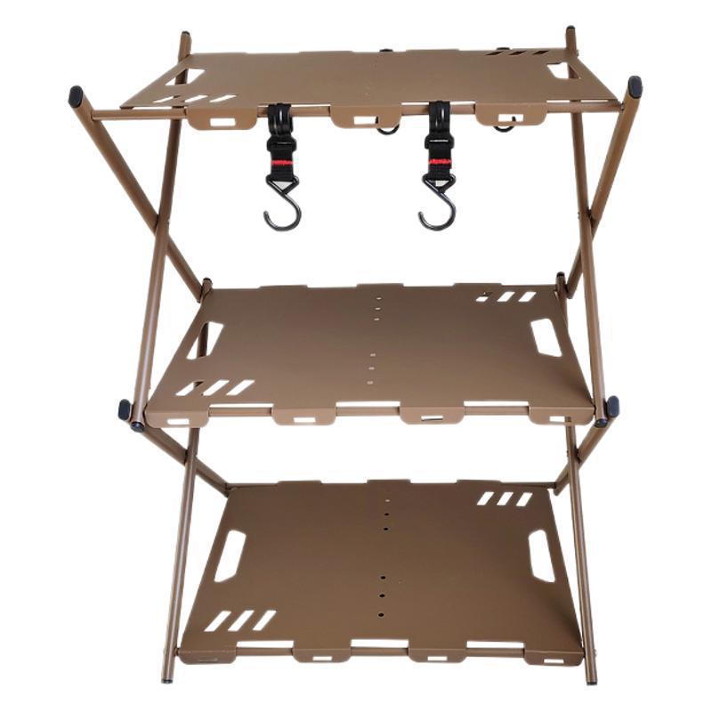 Xujian Outdoor Camping 3-Tier Carbon Steel Shelf