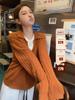Women's Two-Piece Look Polo Collar Wool Sweater - Thick and Loose Knitwear for Autumn/Winter