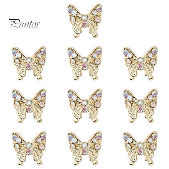 10 шт., подвески для ногтей в виде бабочек, блестящие стразы, инкрустация из искусственного кристалла, 3D подвески, аксессуары для маникюра «сделай сам», ювелирные изделия для дизайна ногтей, украшения для чехла для телефона, украшения для ногтей