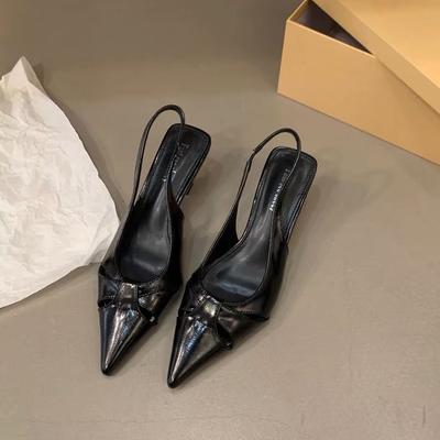 Новые женские туфли на высоком каблуке, слипоны, женские туфли-лодочки на высоком каблуке, однотонные, для офиса и карьеры, сексуальные сандалии на каблуке с острым носком