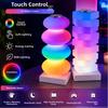 Складная RGB Настольная Лампа, Регулируемая Яркость, Динамическое Изменение Цвета, Мягкий Теплый Свет для Прикроватной Тумбочки, Ночного Использования