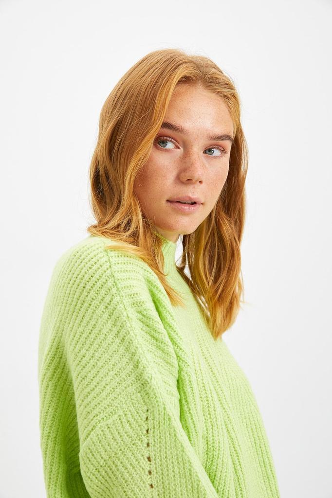 Women's Elegance Style Sweater Stone Soft Textured Basic Knitwear Sweater