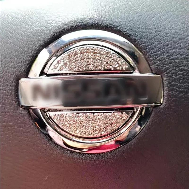 Bling Car Steering Wheel Diamond Emblem Decal Decoration Cover DIY Sticker Car Accessories for NISSAN Maxima,Altima,Sentra,Rogue