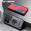 KEYSION Противоударный бронированный чехол для Xiaomi POCO F7 5G со сдвижной защитой объектива камеры, кольцом-подставкой, чехол для телефона для Redmi Turbo 4 Pro