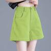 Зеленые шорты Feminina Летние повседневные свободные винтажные шорты женские уличные шорты с высокой талией и широкими штанинами