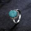 Кольцо CopperRings с натуральным бирюзой 10*12 мм, лунным камнем, лабрадоритом. Винтажное кольцо. Изящные ювелирные изделия. Подарки для женщин