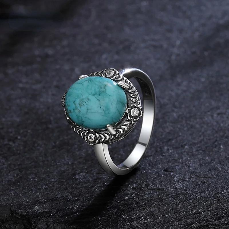 Кольцо CopperRings с натуральным бирюзой 10*12 мм, лунным камнем, лабрадоритом. Винтажное кольцо. Изящные ювелирные изделия. Подарки для женщин