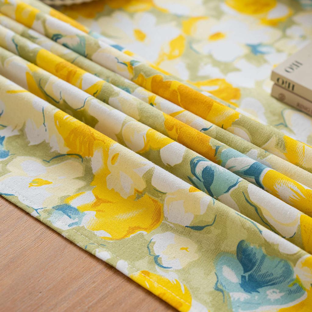 American Country Floral Tablecloth Cotton Linen Rectangular Dining Table Cover Tea Tablecloth