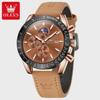 Luxury Quartz Watch for Men Nubuck Leather Strap Waterproof Chronograph Wristwatch New In Moon Phase Man Watch