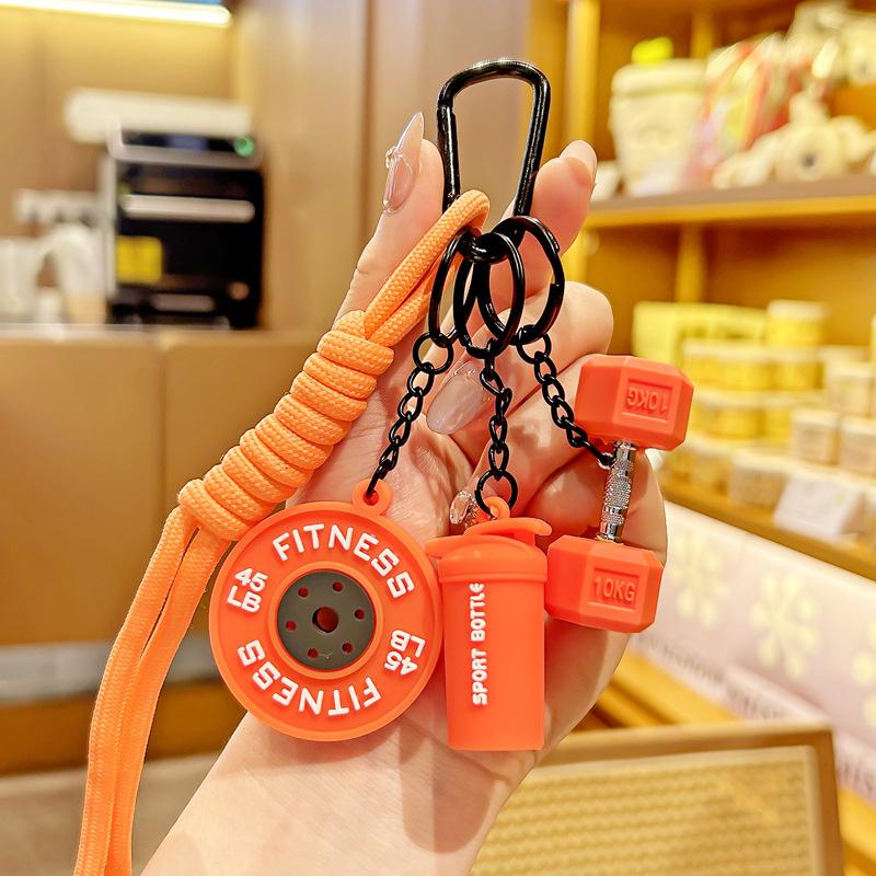 Bag Charm Detachable Barbell Plates Water Cups Simulation Dumbbells Creative Dopamine Fitness Series Pendant
