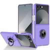 Fashion Protective Case for Samsung Z Flip 8 7 FE 6 5 Invisible Metal Plate Magnetic Car Mount Rotating Stand Anti-scratch Cover