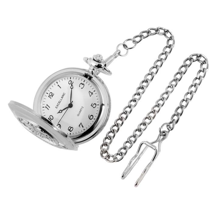 Montre de poche Excellanc Homme Argent Métal charme moderne