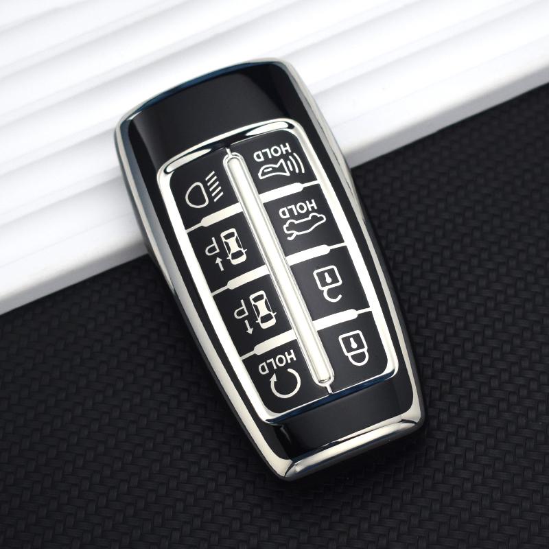 Новый чехол для ключей из ТПУ с 4 8 кнопками для Hyundai Genesis G80 GV70 GV80 2019 2020 2021 2022, держатель для ключей с дистанционным управлением, автомобильные аксессуары