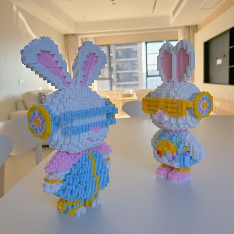 33СМ Мини Красочный Кролик 3D Модель мелкие детали Строительный Блок Сборная Игрушка Милые Маленькие Детали Пазл Украшения Детский Подарок
