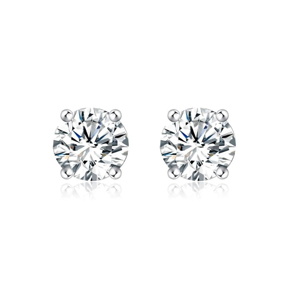 2 Carat 8.0mm D Color Stud Earrings For Women Top Quality 100% Sterling Silver Sparkling Wedding Jewelry