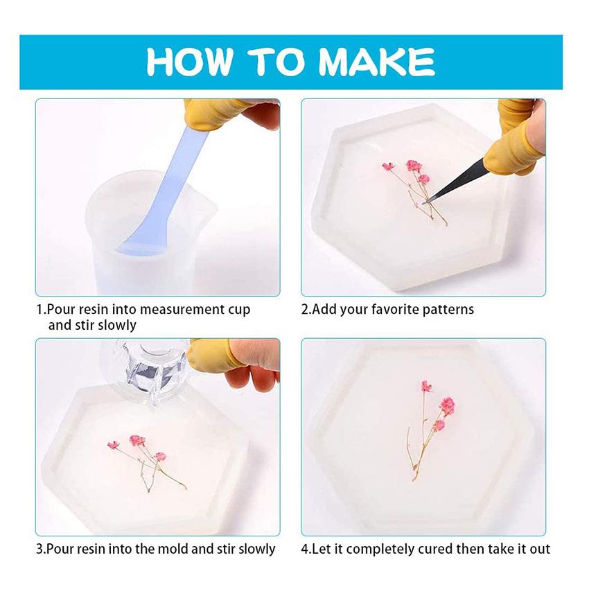 Прозрачная форма для подставок, комплект эпоксидной смолы для шестиугольной квадратной круглой формы