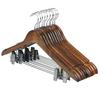Support Japanese Small and Medium-Sized Businesses with Wooden Hangers with Clips, 360-Degree Rotation, Suit Hangers with Strong Clips, Set of 10, Ant