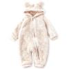 KAKELO Furry Fleece Romper with Bear Ears Baby Kids Верхняя одежда для комнаты [KAKELO] All-in-One (80 Размер, 01.Натуральный)