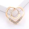 Women Gift Fashion Love Heart Fashion Jewelry Crystal Scarf Ring Brooch Shawl Clip Scarf Buckle