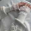 Женские длинные эластичные нарукавники с кружевной вязкой, манжеты на запястья, зимний комфорт, мягкие варежки, для девочек, Лолита, накладные манжеты, декор для свитера 22 см