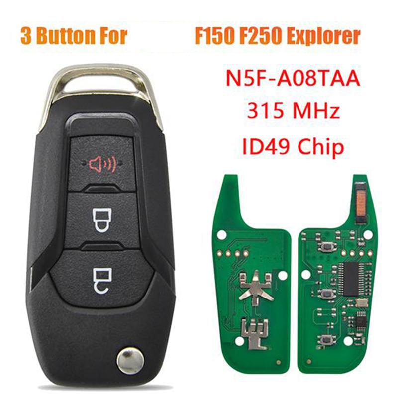 A28G-FCC ID: N5F-A08TAA ID49 Chip 315 Mhz Car Remote Key For Ford Fusion F150 F250 350 Explorer Keyless Flip Fob Key
