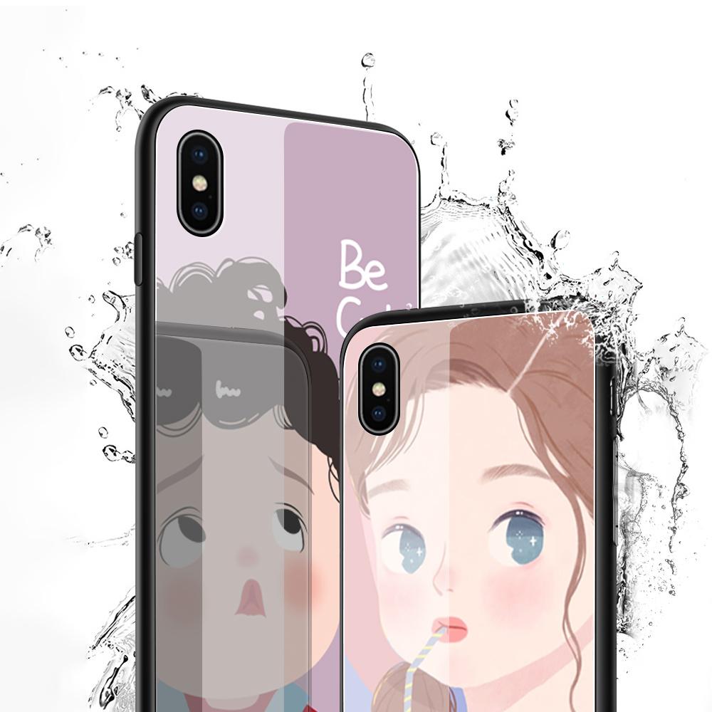 Чехол для телефона из закаленного стекла для iPhone 11 12 13 14 15 16 17 Redmi 10 12 14C Note10 Note14 Xiaomi 11Lite PocoC75 Мягкий край Ударопрочный Гладкий чехол