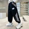 Boys' Spring and Summer Autumn Pants Children and Teens Pants Thin Children's Sports Straight Pants Trendy Three-Bar Pants Trendy