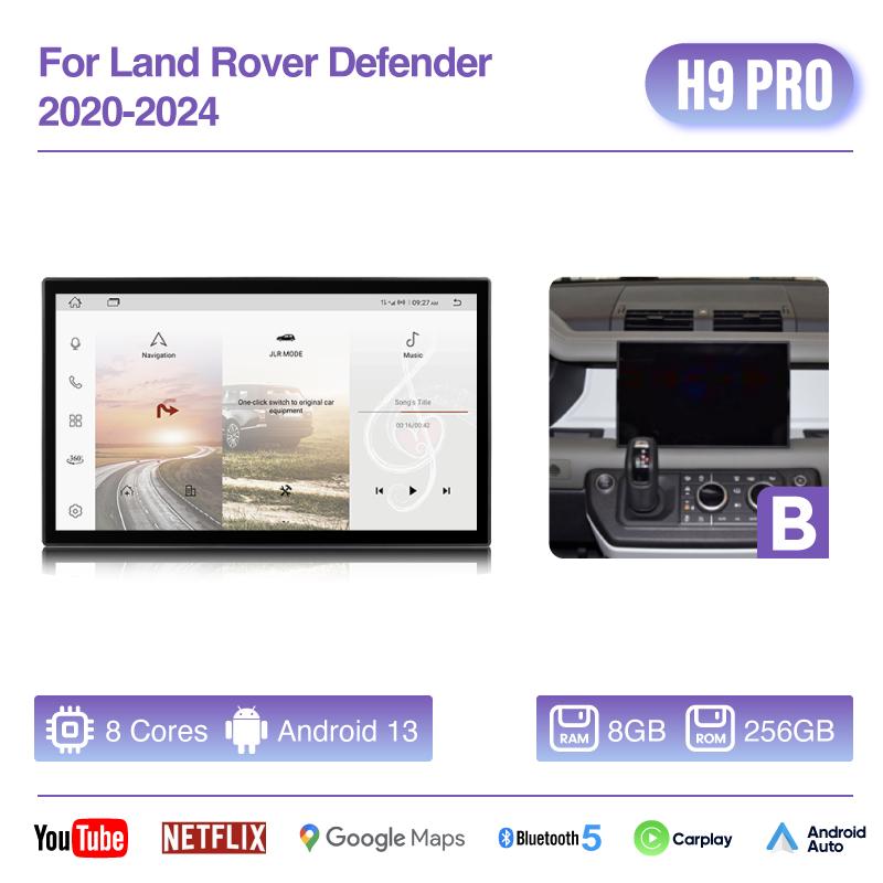 13.3 "Для Land Rover Defender 2020-2025 Мультимедийный видеоплеер GPS-навигация Радио CarPlay Android13 8+256G