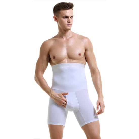 Men Breathable High Waist Slimming Bodysuit Shorts Compression Shapewear Pants