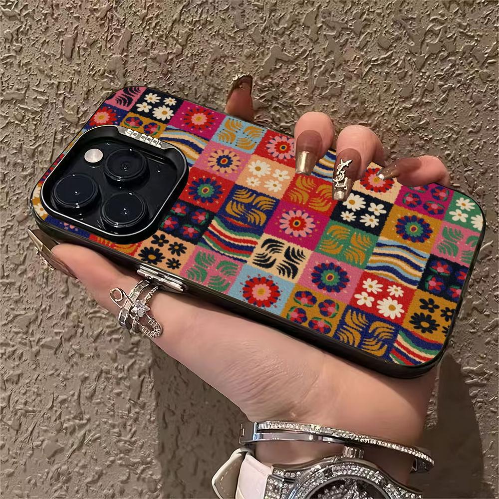 Ретро чехол для телефона в клетку, подходит для iPhone 17 16 15 14 13 12 11 Pro/Max/Plus, противоударная задняя крышка